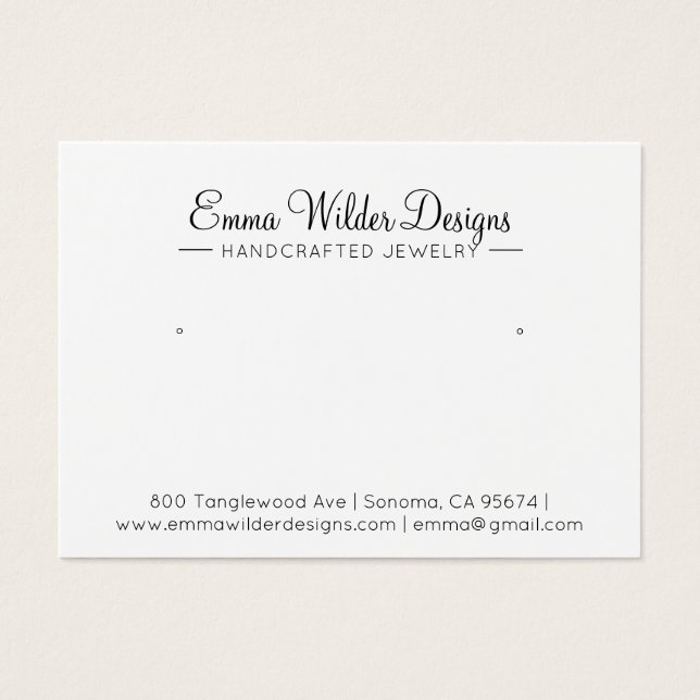 Signature-Script-Schmuckkarte mit Ohrensichtkarte (Vorderseite)