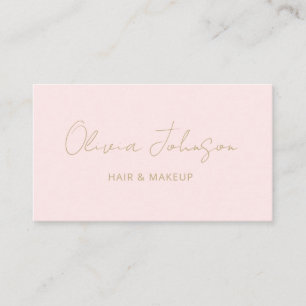 Signature Script Trendy Pink Gold Business Card Visitenkarte