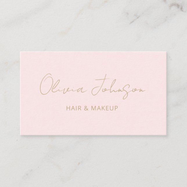 Signature Script Trendy Pink Gold Business Card Visitenkarte (Vorderseite)
