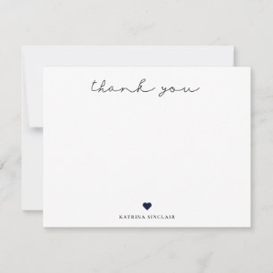 Signature Script Vielen Dank Navy Blue Heart Mitteilungskarte