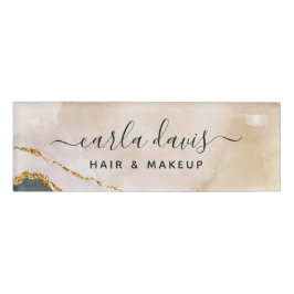 Signature Script Watercolor Pink Black Gold Marmor Namenschild