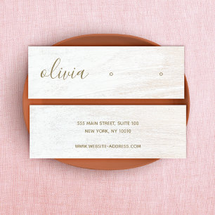 Signature Script White Wood Ohrring Display Mini B Mini Visitenkarte