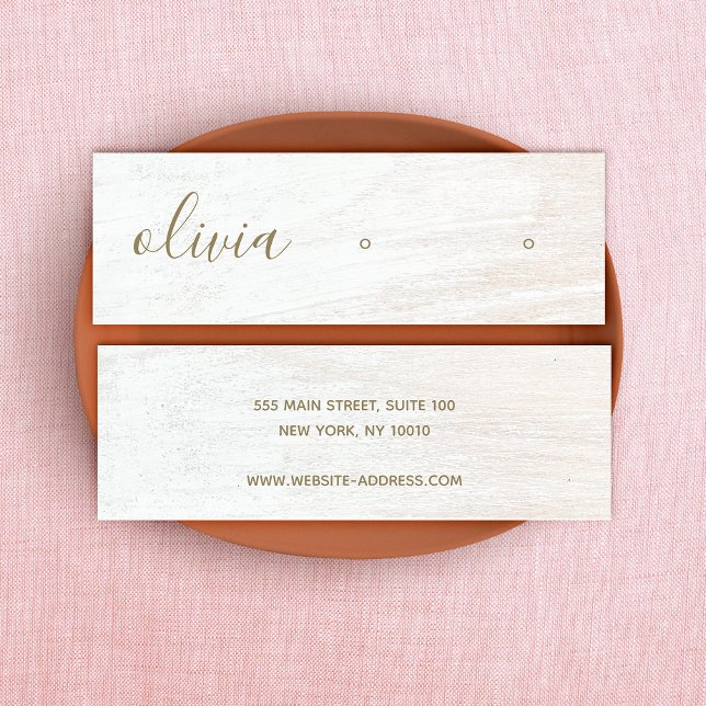 Signature Script White Wood Ohrring Display Mini B Mini Visitenkarte (Von Creator hochgeladen)