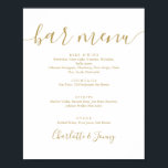 Signature-Skript-Bar-Menü-Signatur Poster<br><div class="desc">Dieses elegante goldene Drehbuch-minimalistisches Bar-Menü-Schild ist perfekt für alle Feiern. Entwickelt von Thisisnotme©</div>