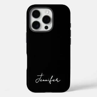 Signature-Skript für Minimalistischen Schwarzen In iPhone 16 Pro Hülle