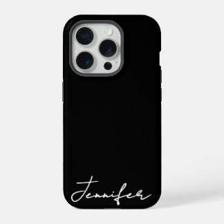 Signature-Skript für Minimalistischen Schwarzen In iPhone 15 Pro Hülle