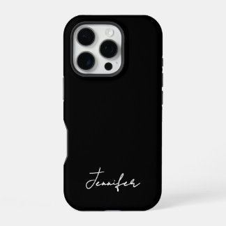 Signature-Skript für Minimalistischen Schwarzen In iPhone 16 Pro Hülle