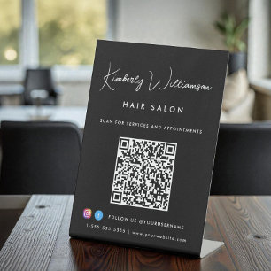 Signature-Skript QR-Code für Business Chic schwarz Sockelschild