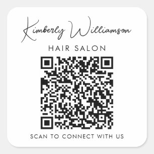Signature-Skript QR-Code Werbeaktion für Firmennam Quadratischer Aufkleber