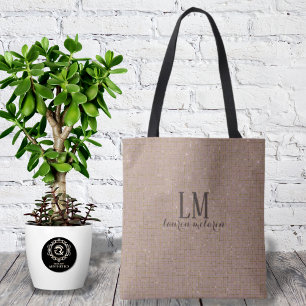 Signature True Taupe Monogram-Tasche mit sanftem S