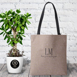 Signature True Taupe Monogram Tote with Soft Shine