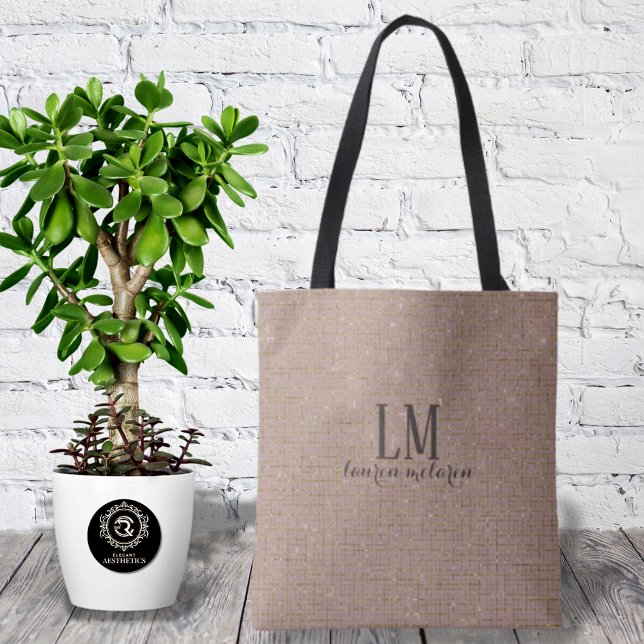 Signature True Taupe Monogram Tote with Soft Shine (Von Creator hochgeladen)