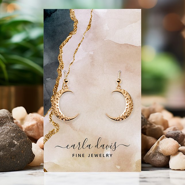 Signature Watercolor Pink Black Juwelier Display Visitenkarte (Von Creator hochgeladen)