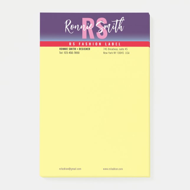 Signaturhinweise Post-it Klebezettel (Vorderseite)