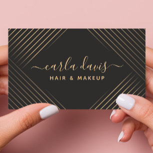 Signaturschrift geometrische Linien Schwarz und Go Visitenkarte