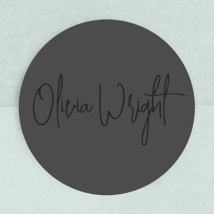 Signaturskript, Beruflich schwarz Runder Aufkleber