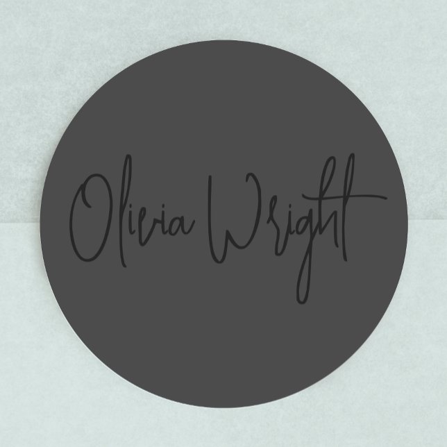 Signaturskript, Beruflich schwarz Runder Aufkleber (Von Creator hochgeladen)