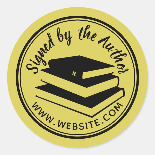 Signed by Author Book Marketing Writer Novelist Runder Aufkleber (Vorderseite)