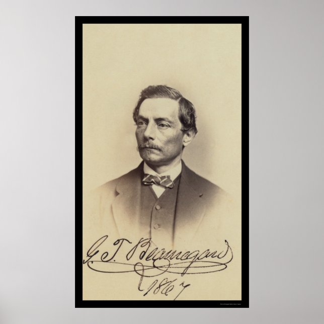 Signed Card General Beauregard 1867 Poster (Vorne)