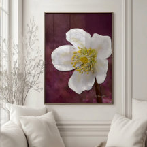 Signed High-Poly Winter Rose Art Print