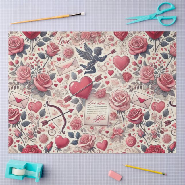 Signed with a Rose Seidenpapier (Basteln)