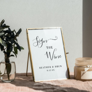 Signiere das Wein-Meilenstein-Gästebuch Hochzeit B Poster