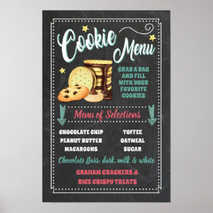 Signieren des Cookie Bar Menu-Party Poster