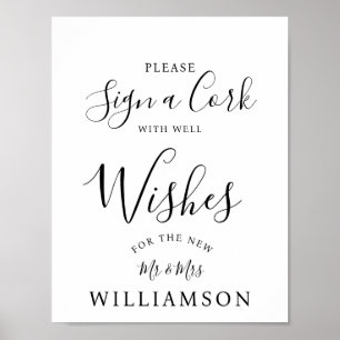 Signieren eines Cork-Party/Hochzeit Poster