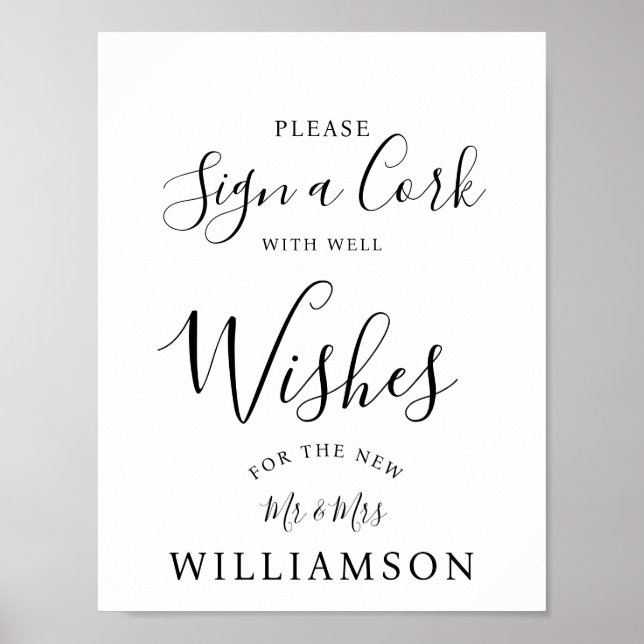 Signieren eines Cork-Party/Hochzeit Poster (Vorne)