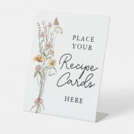 Signieren in der Wildblume Brautparty Rezept Karte Sockelschild