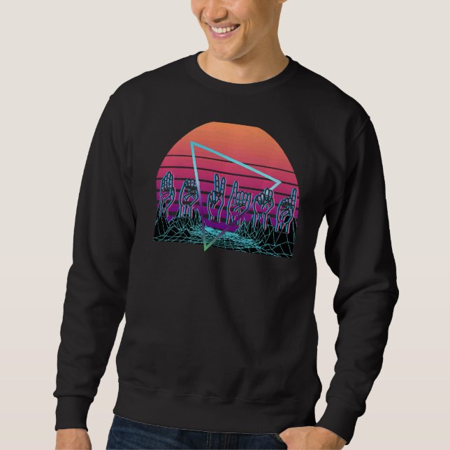 Signiersprache-Retro Sweatshirt (Vorderseite)