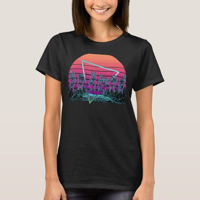 Signiersprache-Retro T-Shirt (Vorderseite)