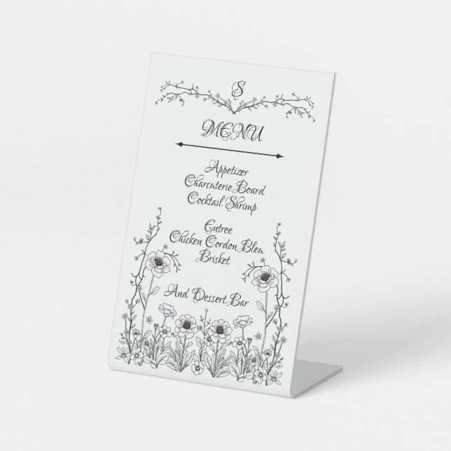 Signierung des Blume-Menüs Sockelschild (Vorderseite)