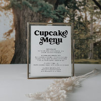 Signierung des Retro Cupcake Menüs