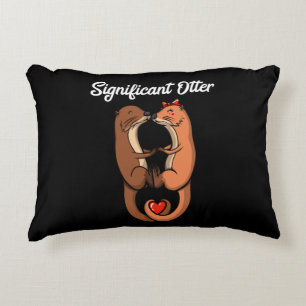 Significant Otter Niedlicher Tiere Couple Joke Dekokissen
