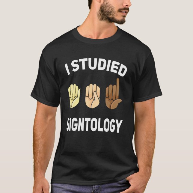 Signtology Hand Sign Language ASL Hand gesture dea T-Shirt (Vorderseite)