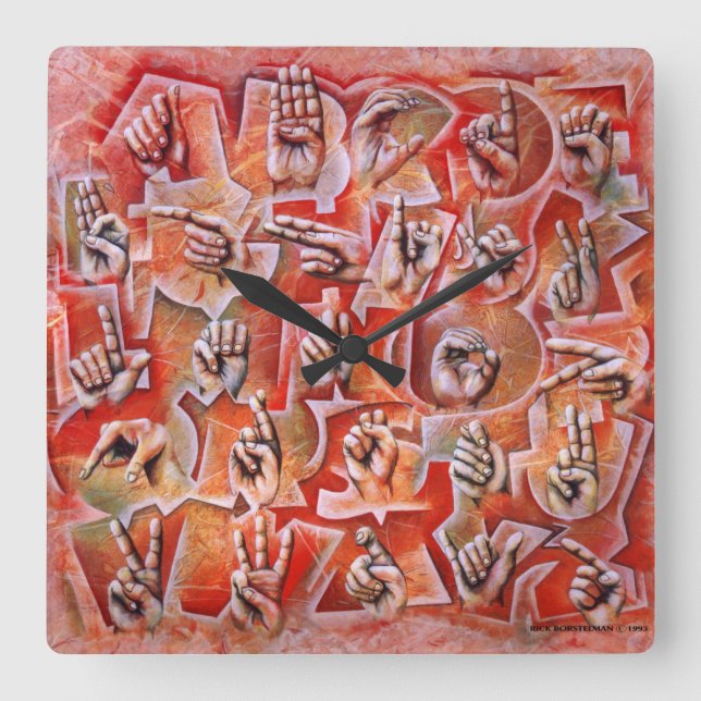 Signuuhr Quadratische Wanduhr (Vorderseite)