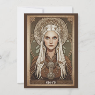 Sigyn Norse Goddess Art Flat Thank You Card Dankeskarte