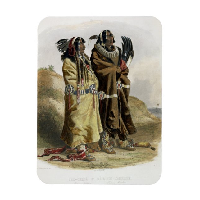 Sih-Chida and Mahchsi-Karehde, Mandan Indians, pla Magnet (Vertikal)