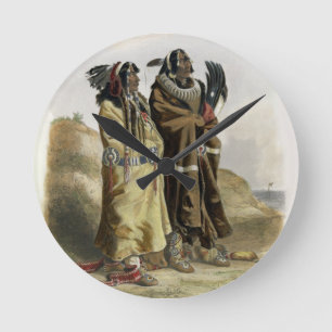 Sih-Chida and Mahchsi-Karehde, Mandan Indians, pla Runde Wanduhr