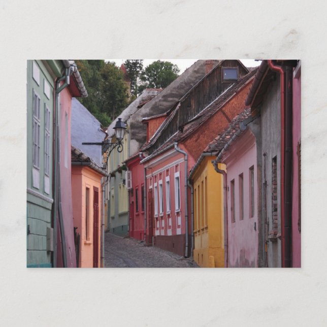 Sihgisoara,päinierte Häuser Postkarte (Vorderseite)
