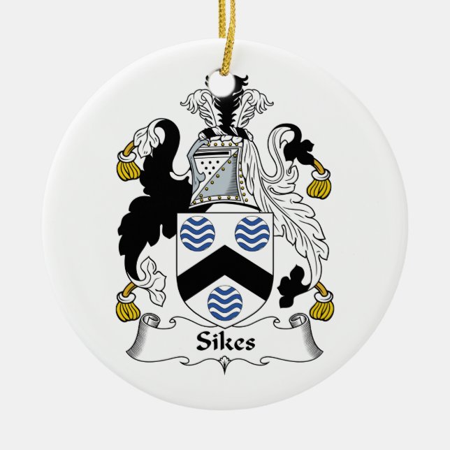 Sikes Familienwappen Keramik Ornament (Vorne)
