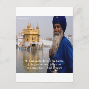 Sikh Aktien/Karma Proverb Postkarte