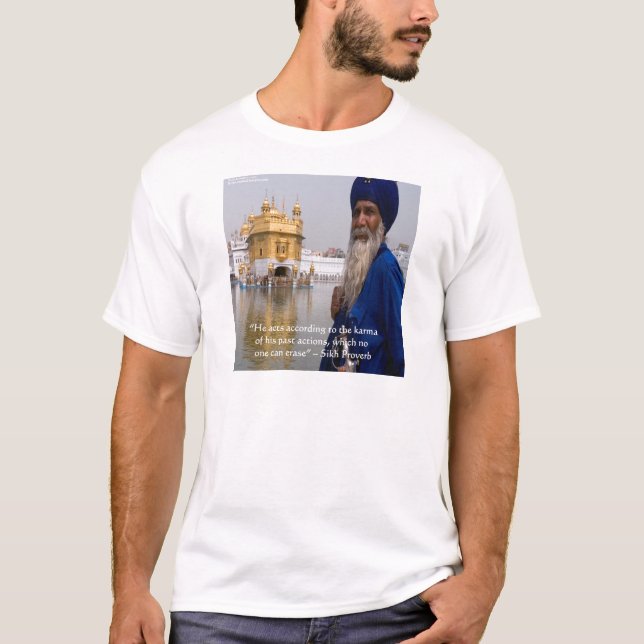 Sikh Aktien/Karma Proverb T-Shirt (Vorderseite)