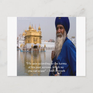 Sikh-Aktionen/Karma-Sprichwort Postkarte