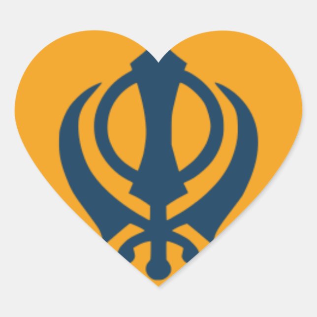 Sikh Art/Symbol Herz-Aufkleber (Vorderseite)