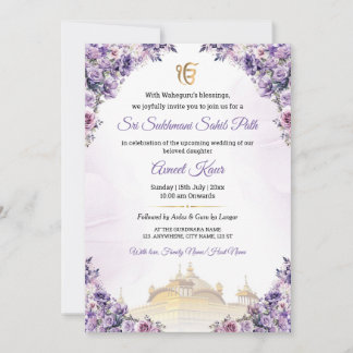Sikh-Hochzeit Sukhmani Sahib Path-Einladung Einladung