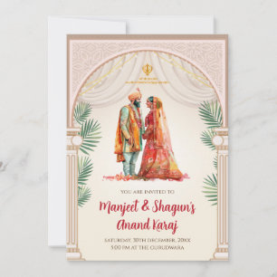Sikh-Hochzeitseinladungen Digitale Punjabi-Einladu Einladung