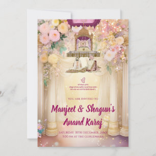 Sikh-Hochzeitseinladungen Digitale Punjabi-Hochzei Einladung