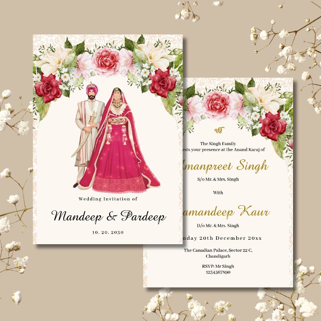 Sikh Hochzeitskarten Punjabi Hochzeitseinladung Einladung (Von Creator hochgeladen)